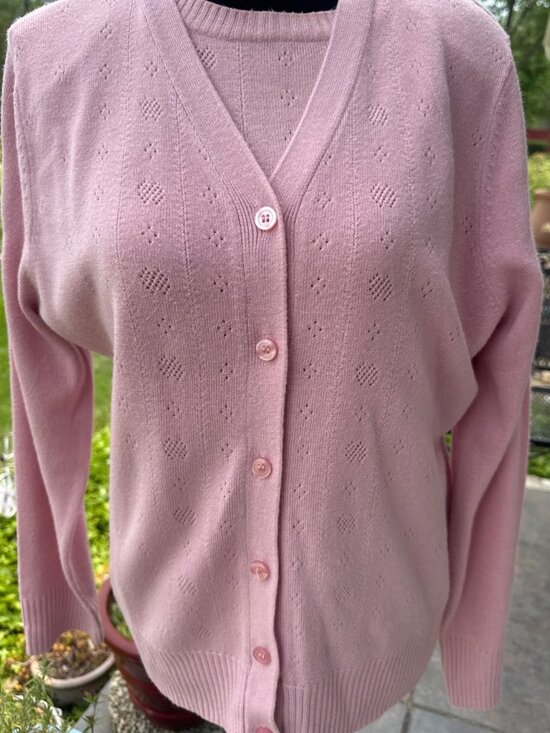 Koret Sweaters - Vintage Koret Pink Twin Set Cardigan Shell Sweater Set Womens M